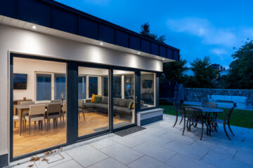 Another Arkwood designed and built Kitchen Extension, refurbishment of house and works to the rear garden in Foxrock South Dublin.